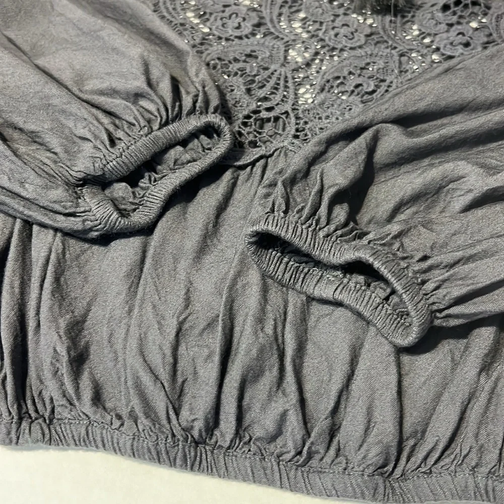 Free People Peasant Lace Top Boho Blouse Rodeo Prairie Size XSmall